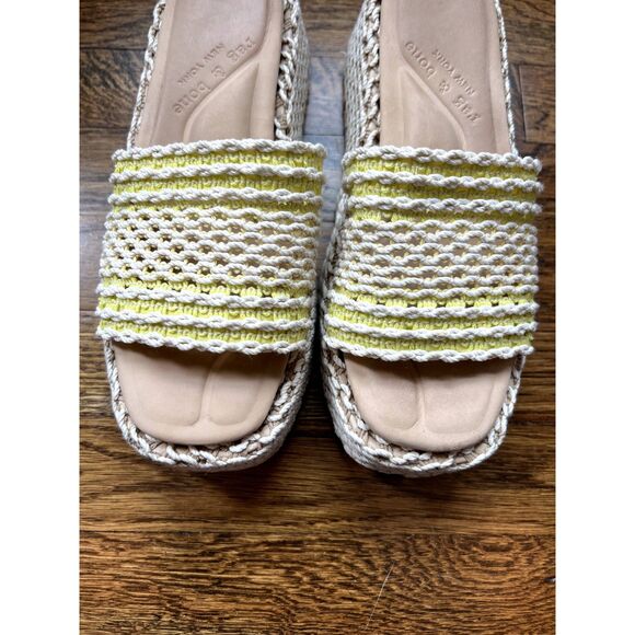 Rag & bone Logan Platform Slide Sandal Crochet Chalk Yellow Natural Size 9 - Picture 11 of 12